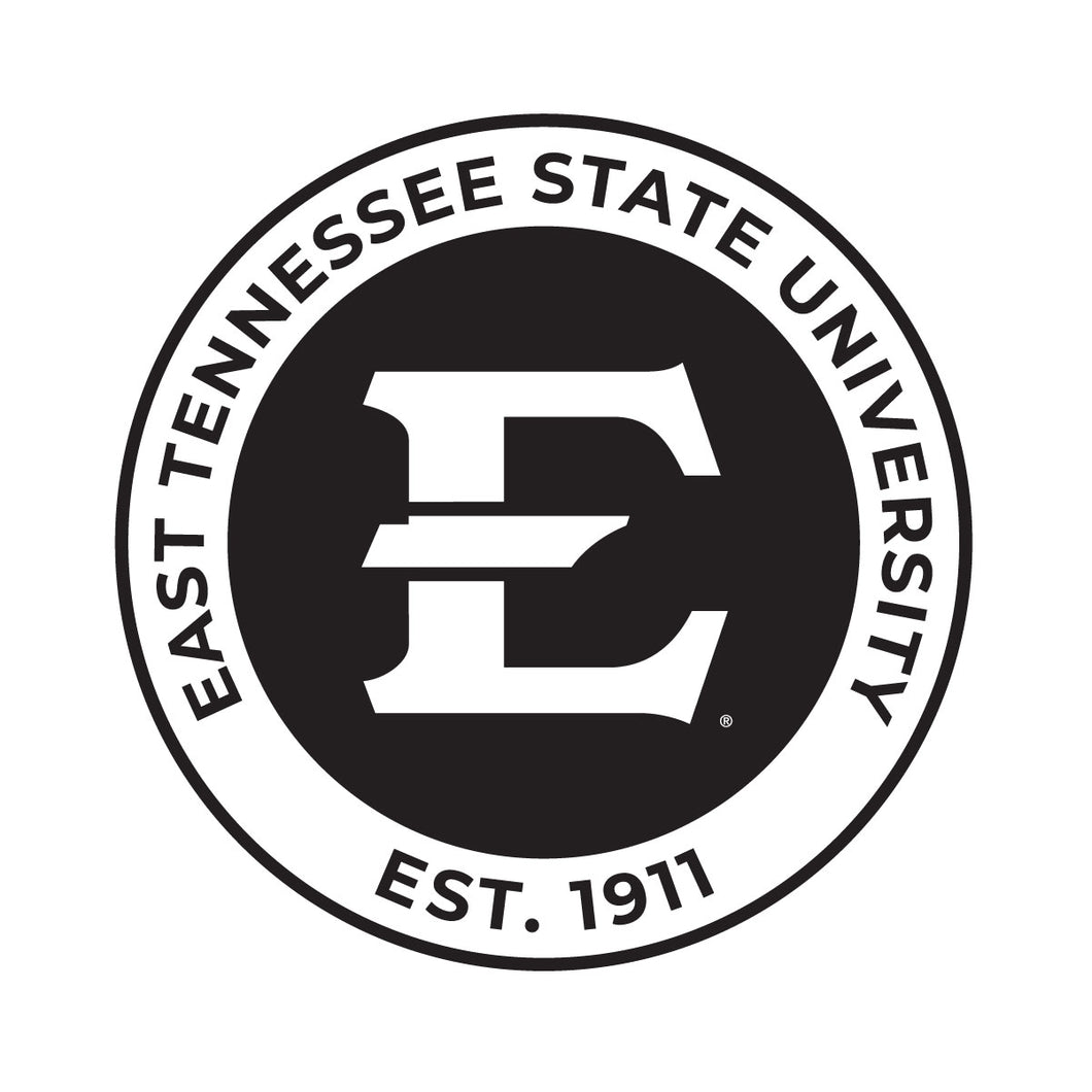 East Tennessee State University Officially Licensed Black Vinyl Decal Sticker White Backing