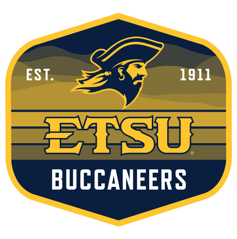 East Tennessee State University Scenic Background Vinyl Sticker/Magnet - Officially Licensed 