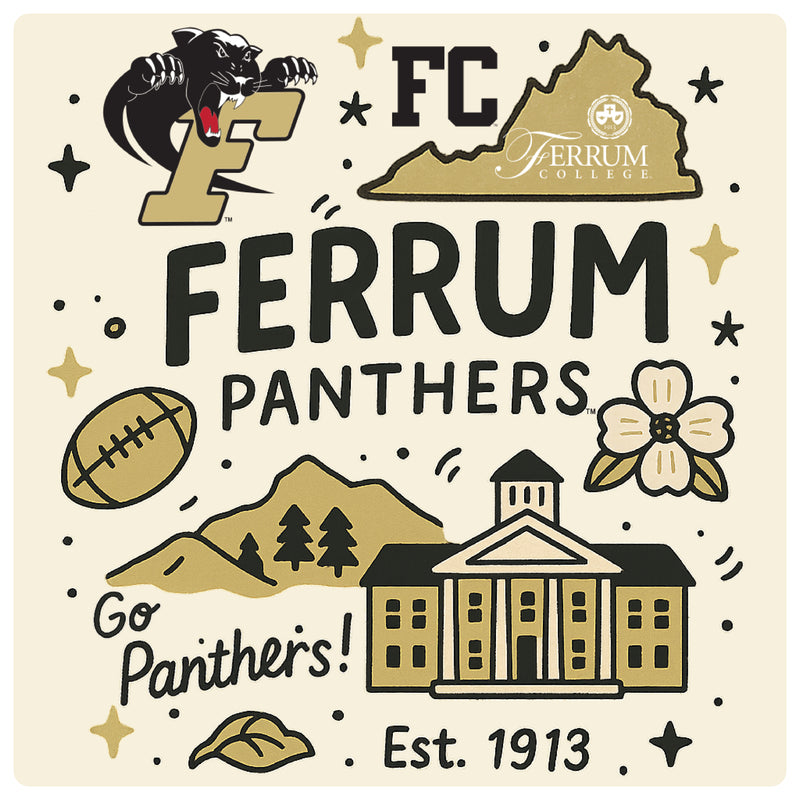 Ferrum College Medley Design Decorative Magnet or Sticker – Officially Licensed 3-Inch