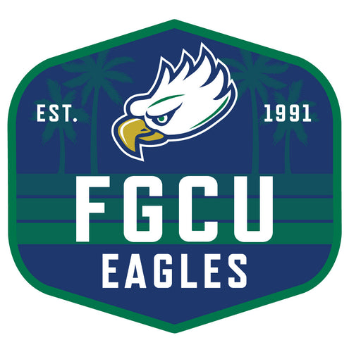 Florida Gulf Coast Eagles Scenic Background Vinyl Sticker/Magnet - Officially Licensed 
