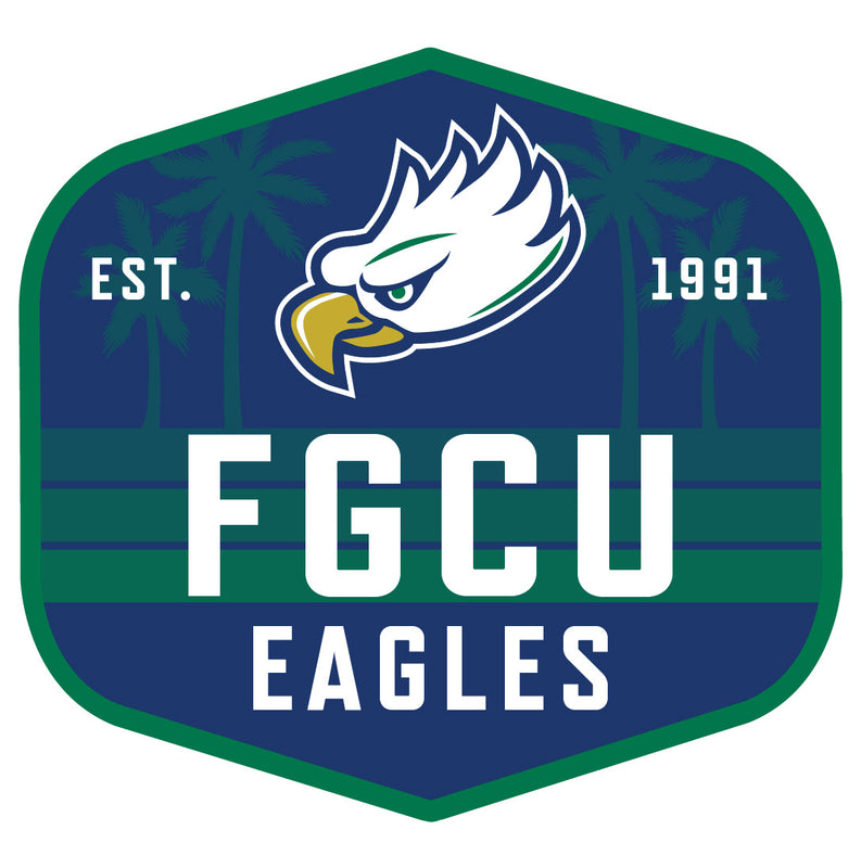 Florida Gulf Coast Eagles Scenic Background Vinyl Sticker/Magnet - Officially Licensed 
