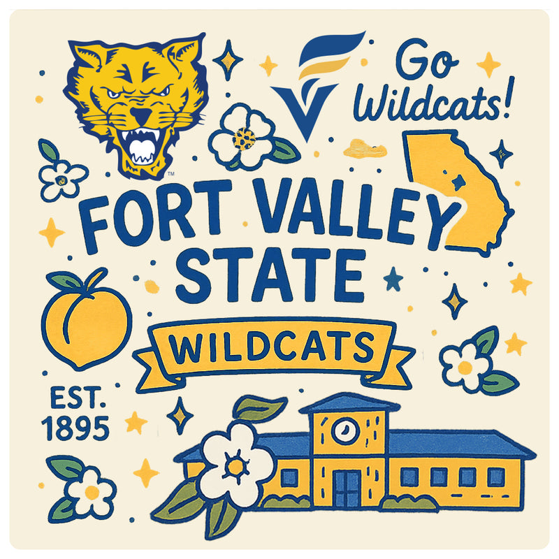 Fort Valley State University Medley Design Decorative Magnet or Sticker – Officially Licensed 3-Inch