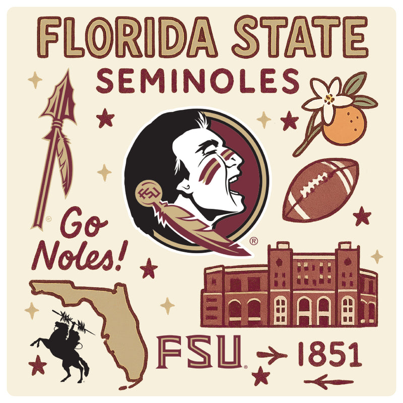 Florida State Seminoles Medley Design Decorative Magnet or Sticker – Officially Licensed 3-Inch