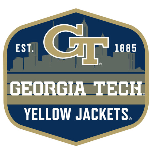 Georgia Tech Yellow Jackets Scenic Background Vinyl Sticker/Magnet - Officially Licensed 