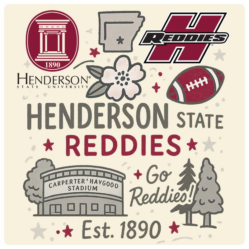Henderson State Reddies Medley Design Decorative Magnet or Sticker – Officially Licensed 3-Inch