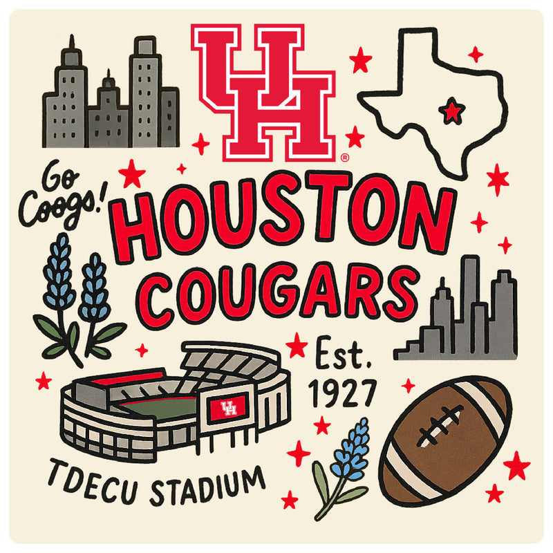 University of Houston Medley Design Decorative Magnet or Sticker – Officially Licensed 3-Inch