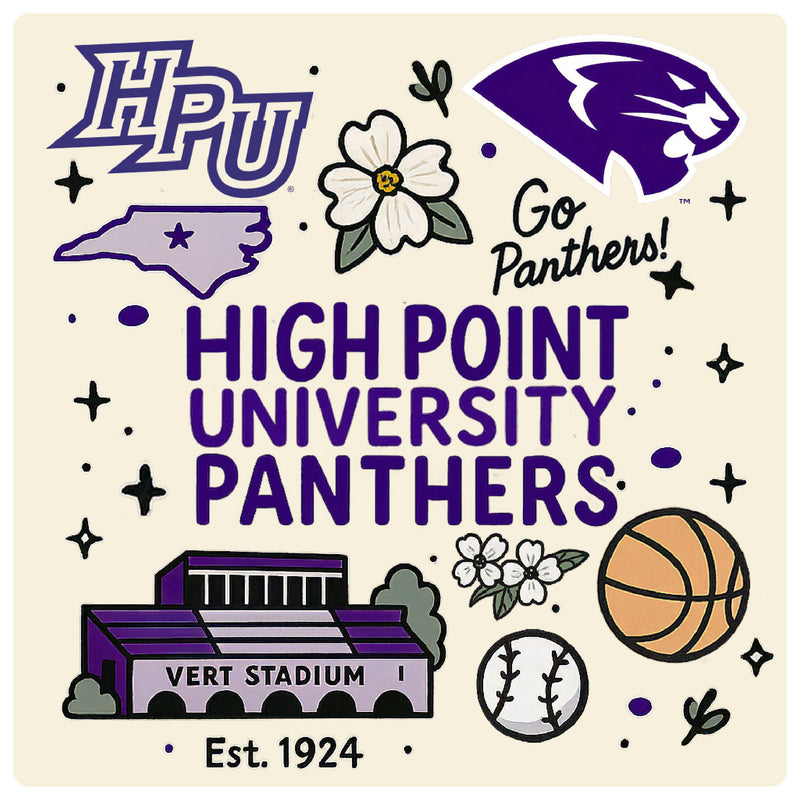 High Point University Medley Design Decorative Magnet or Sticker – Officially Licensed 3-Inch