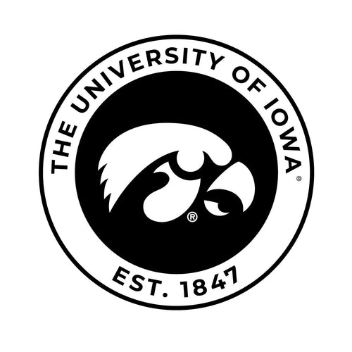 Iowa Hawkeyes Officially Licensed Black Vinyl Decal Sticker Clear Backing