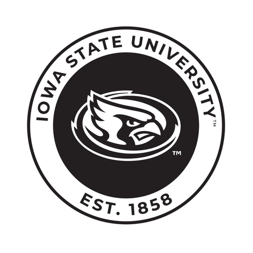 Iowa State Cyclones Officially Licensed Black Vinyl Decal Sticker White Backing