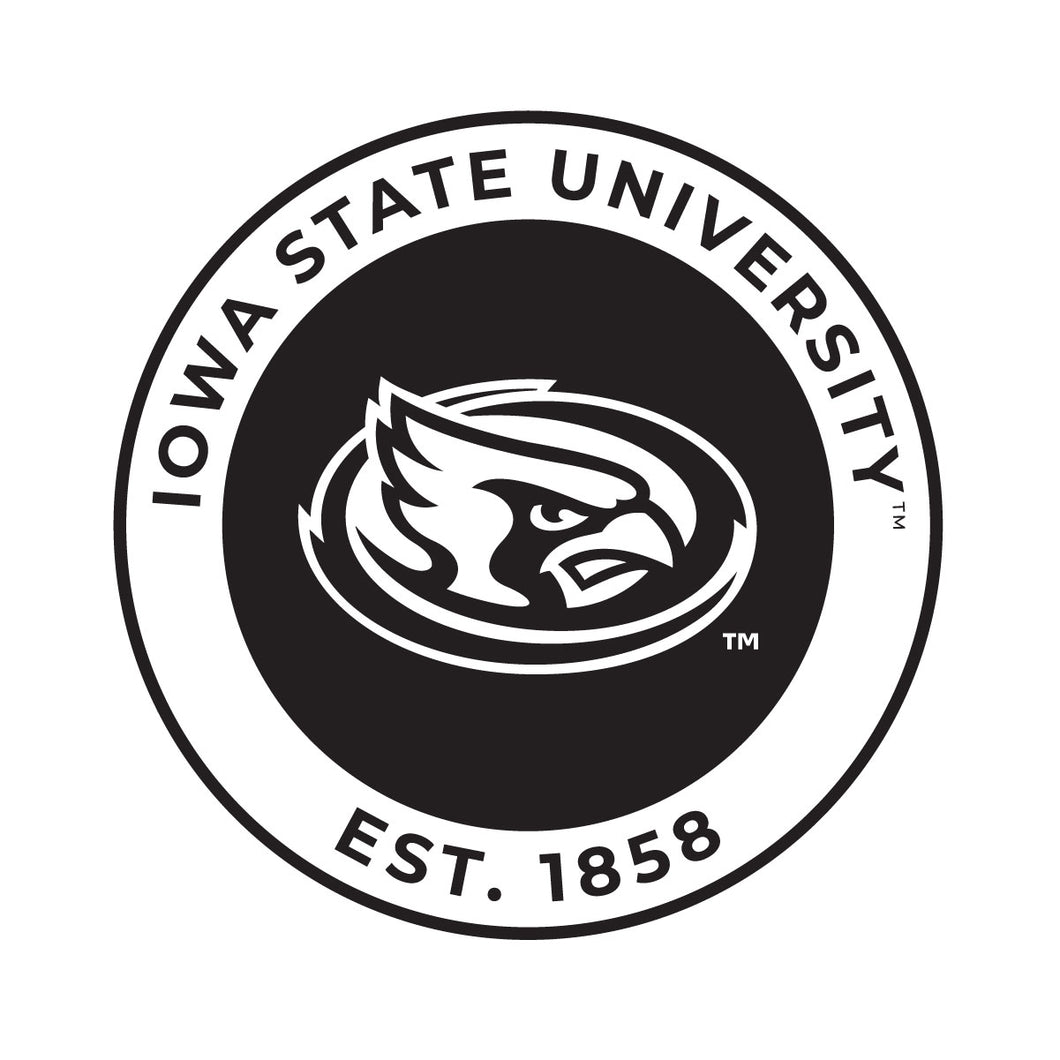 Iowa State Cyclones Officially Licensed Black Vinyl Decal Sticker White Backing