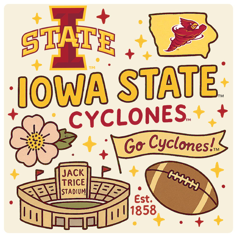 Iowa State Cyclones Medley Design Decorative Magnet or Sticker – Officially Licensed 3-Inch