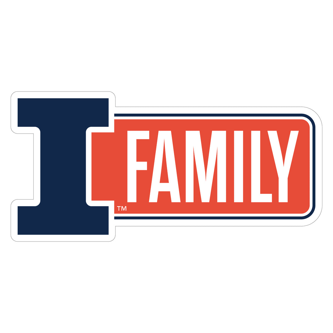 Illinois Fighting Illini Proud Die Cut Decal Officially Licensed Collegiate Product