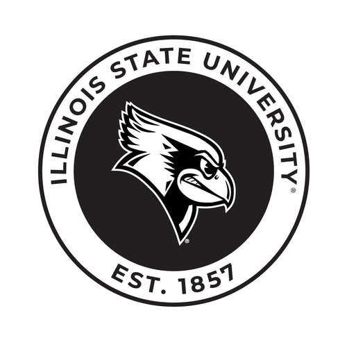 Illinois State Redbirds Officially Licensed Black Vinyl Decal Sticker Holographic Backing