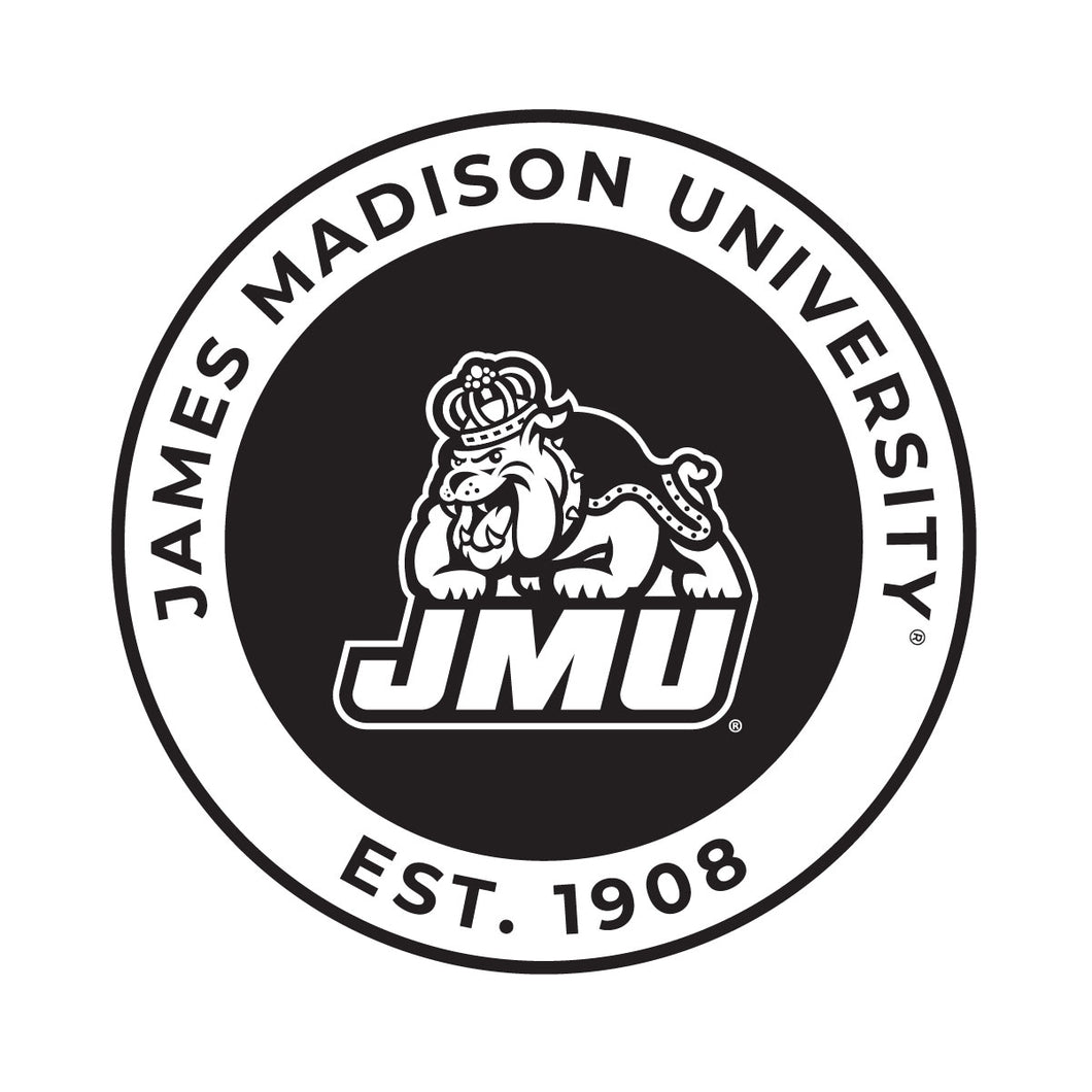 James Madison Dukes Officially Licensed Black Vinyl Decal Sticker Clear Backing