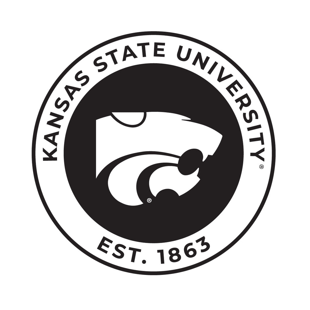 Kansas State Wildcats Officially Licensed Black Vinyl Decal Sticker Clear Backing