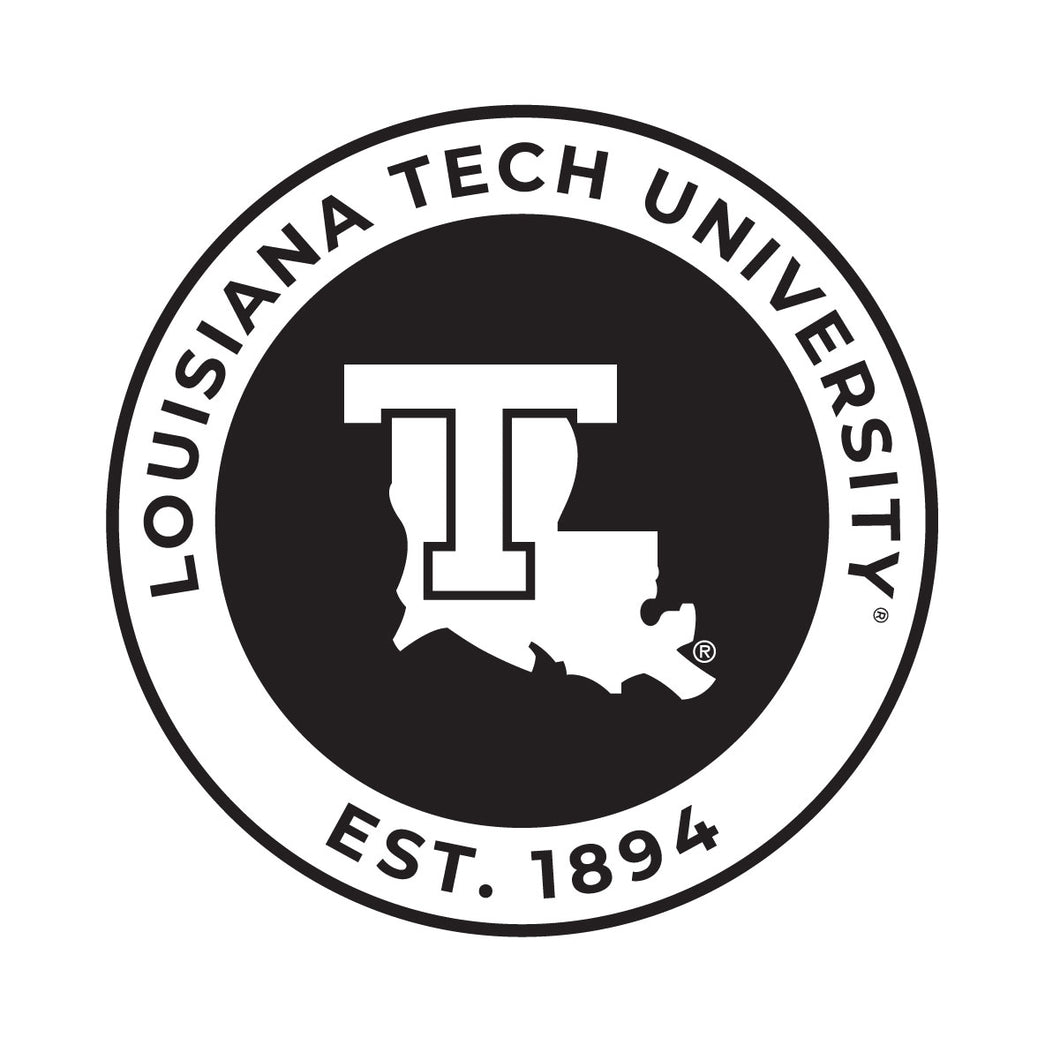 Louisiana Tech Bulldogs Officially Licensed Black Vinyl Decal Sticker White Backing