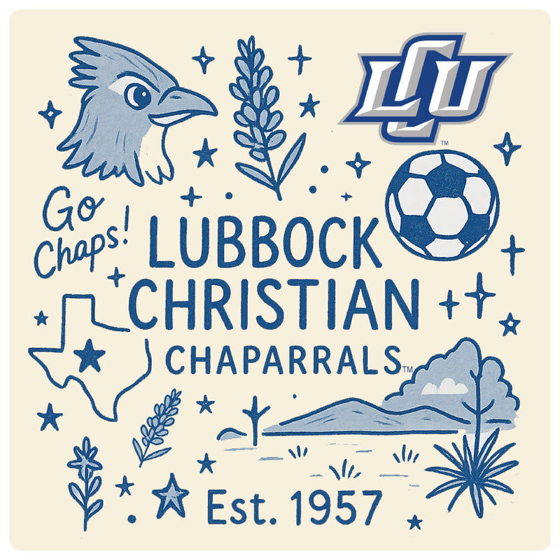 Lubbock Christian University Chaparral Medley Design Decorative Magnet or Sticker – Officially Licensed 3-Inch
