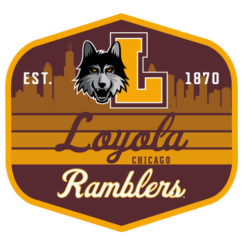 Loyola University Ramblers Scenic Background Vinyl Sticker/Magnet - Officially Licensed 