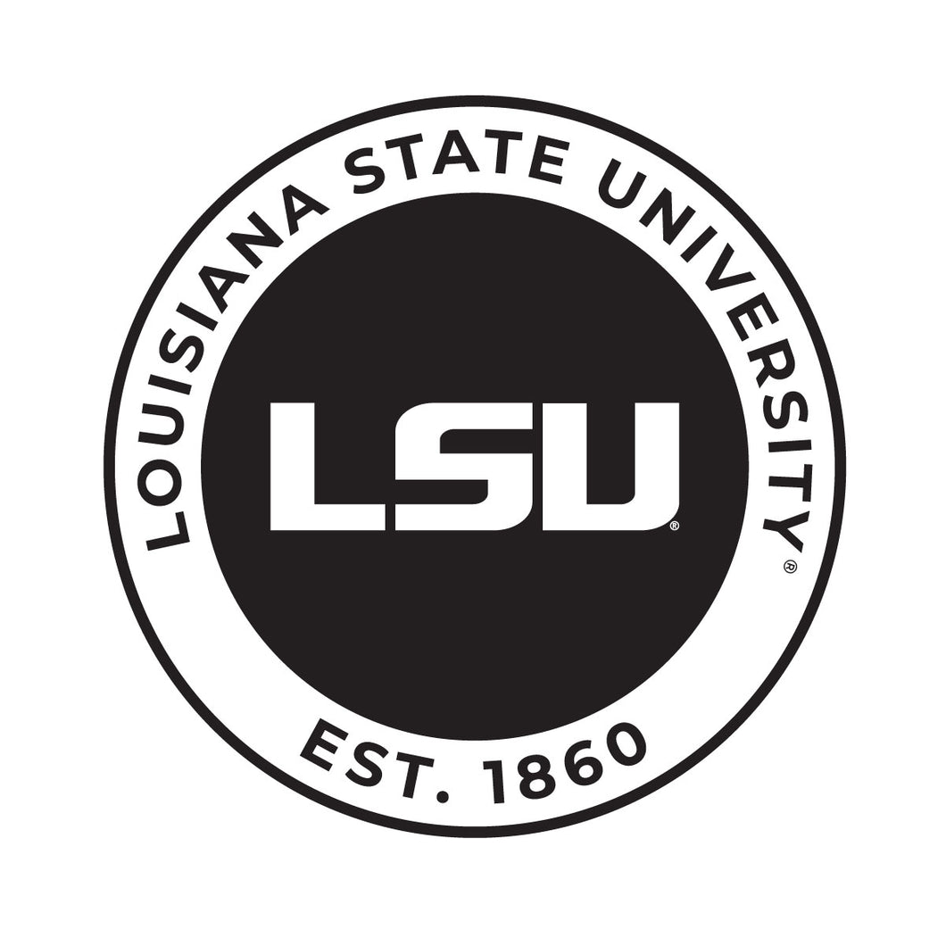 LSU Tigers Officially Licensed Black Vinyl Decal Sticker Clear Backing