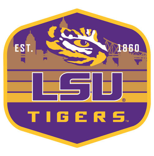 LSU Tigers Scenic Background Vinyl Sticker/Magnet - Officially Licensed 