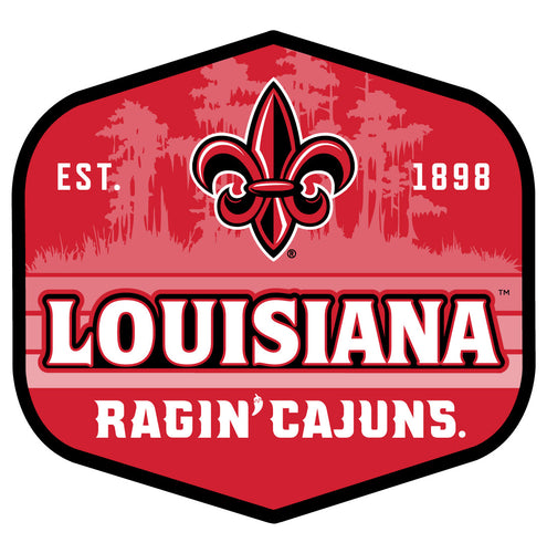 Louisiana at Lafayette Ragin' Cajuns Scenic Background Vinyl Sticker/Magnet - Officially Licensed 