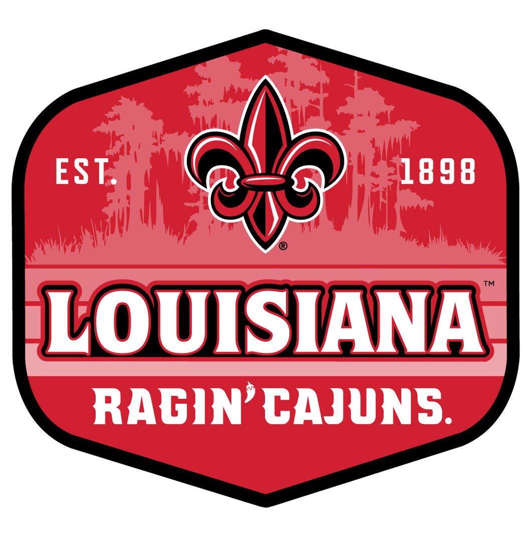 Louisiana at Lafayette Ragin' Cajuns Scenic Background Vinyl Sticker/Magnet - Officially Licensed 