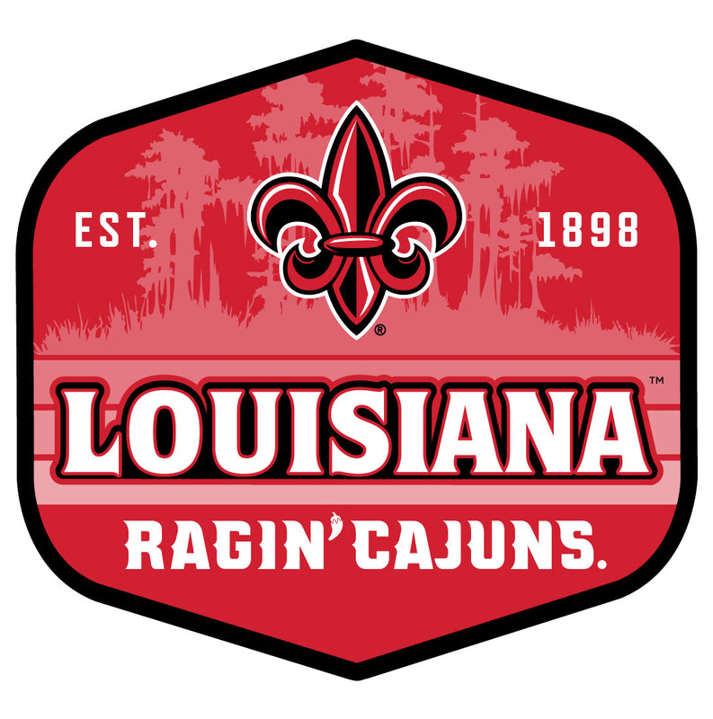 Louisiana at Lafayette Ragin' Cajuns Scenic Background Vinyl Sticker/Magnet - Officially Licensed 