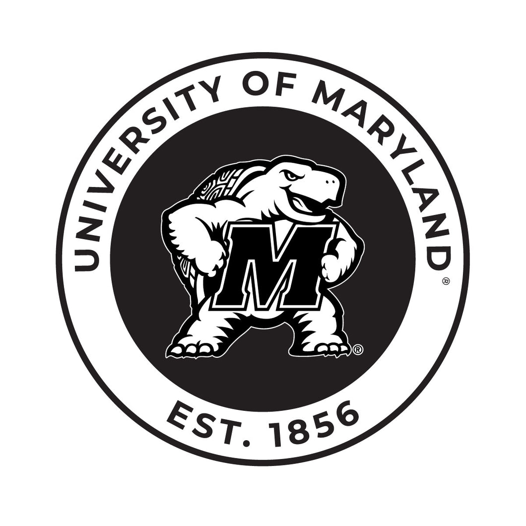 Maryland Terrapins Officially Licensed Black Vinyl Decal Sticker Clear Backing