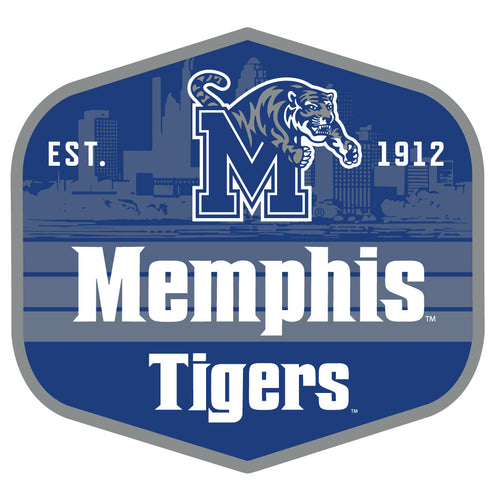 Memphis Tigers Scenic Background Vinyl Sticker/Magnet - Officially Licensed 