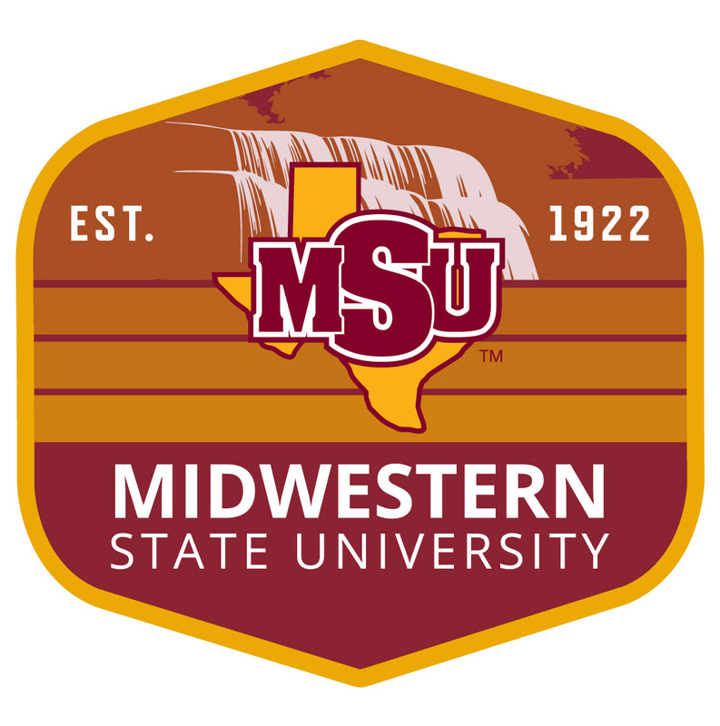 Midwestern State University Mustangs Scenic Background Vinyl Sticker/Magnet - Officially Licensed 