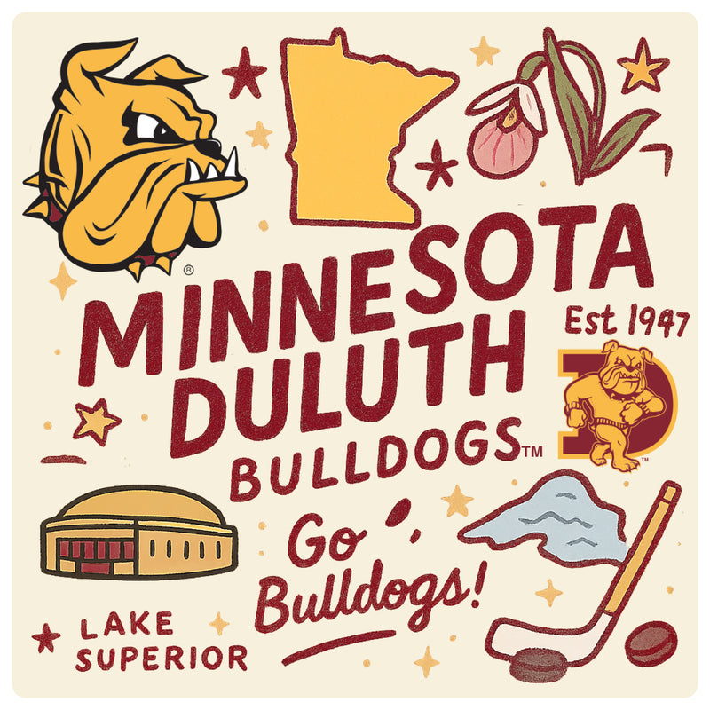 Minnesota Duluth Bulldogs Medley Design Decorative Magnet or Sticker – Officially Licensed 3-Inch