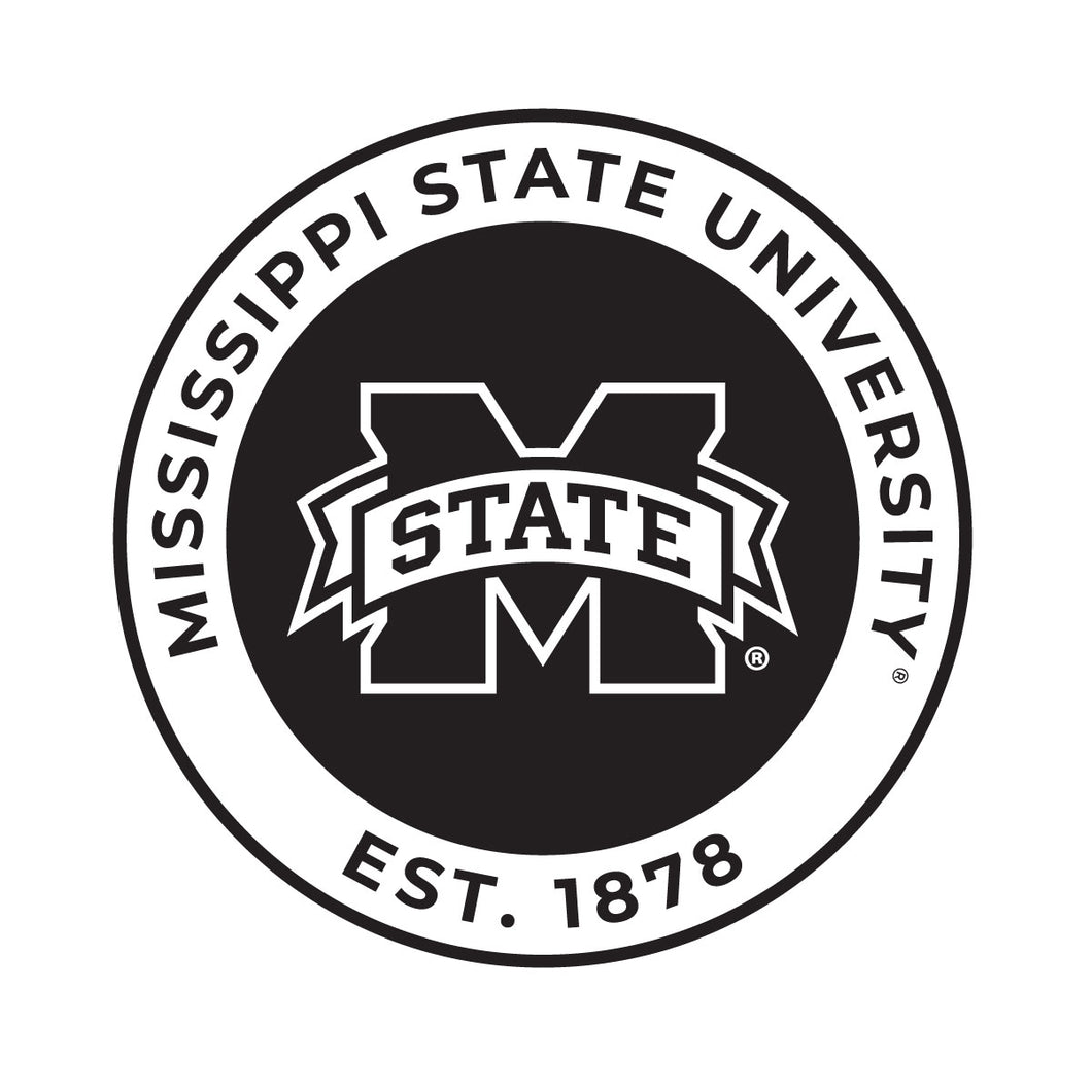 Mississippi State Bulldogs Officially Licensed Black Vinyl Decal Sticker Clear Backing