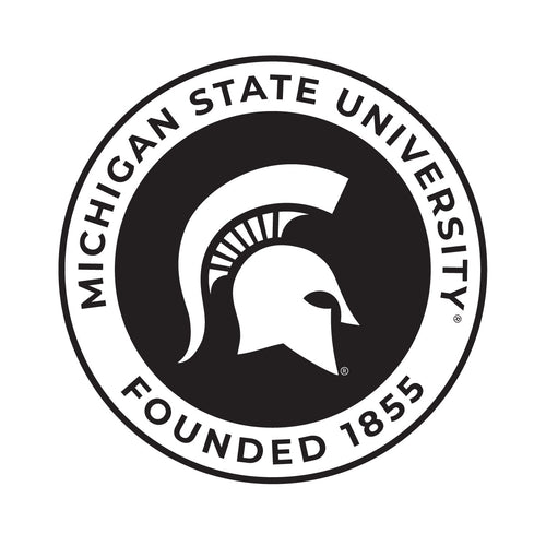 Michigan State Spartans Officially Licensed Black Vinyl Decal Sticker White Backing