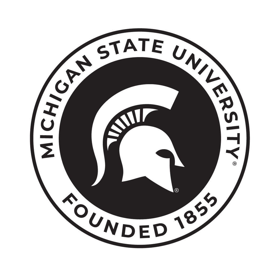 Michigan State Spartans Officially Licensed Black Vinyl Decal Sticker White Backing
