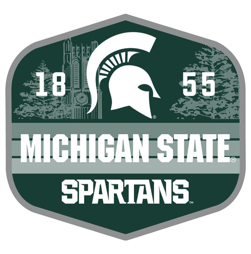 Michigan State Spartans Scenic Background Vinyl Sticker/Magnet - Officially Licensed 