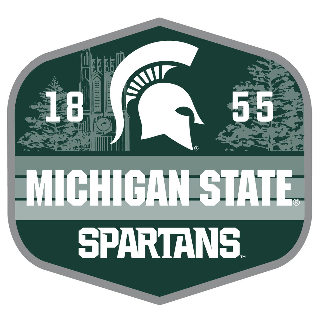 Michigan State Spartans Scenic Background Vinyl Sticker/Magnet - Officially Licensed 