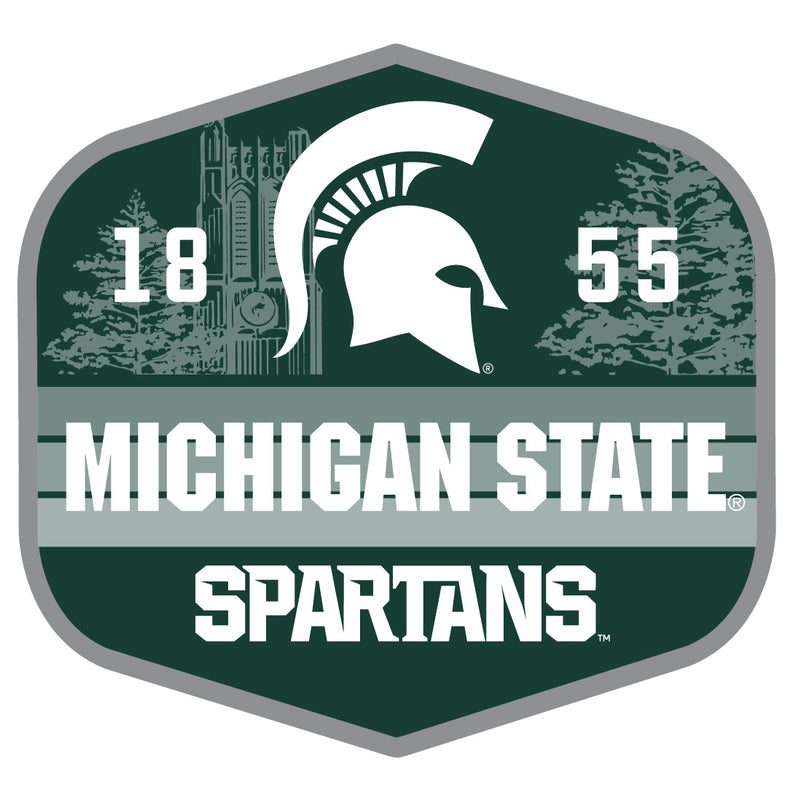 Michigan State Spartans Scenic Background Vinyl Sticker/Magnet - Officially Licensed 