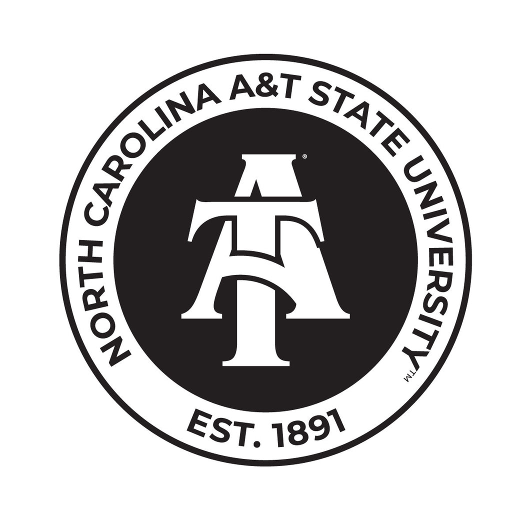 North Carolina A&T State Aggies Officially Licensed Black Vinyl Decal Sticker White Backing