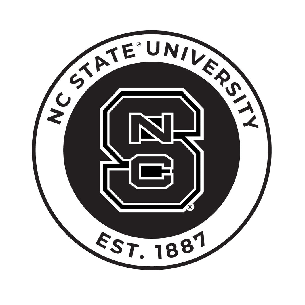 NC State Wolfpack Officially Licensed Black Vinyl Decal Sticker White Backing