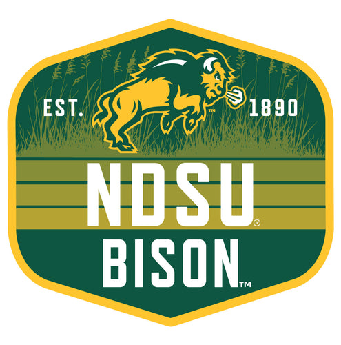 North Dakota State Bison Scenic Background Vinyl Sticker/Magnet - Officially Licensed 
