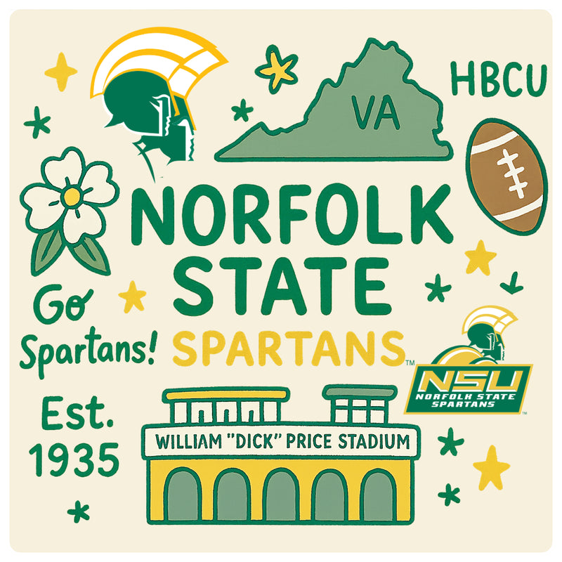 Norfolk State University Medley Design Decorative Magnet or Sticker – Officially Licensed 3-Inch