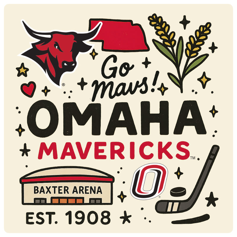 Nebraska at Omaha Medley Design Decorative Magnet or Sticker – Officially Licensed 3-Inch