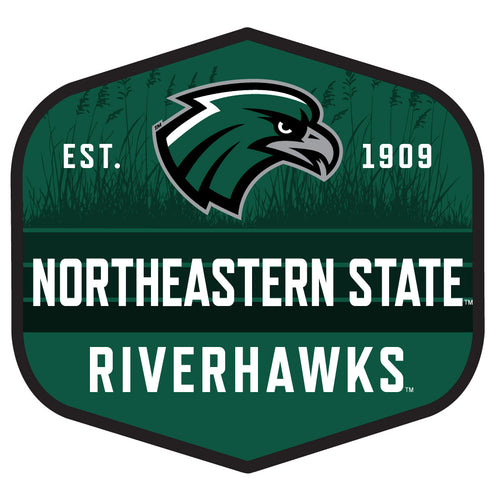 Northeastern State University Riverhawks Scenic Background Vinyl Sticker/Magnet - Officially Licensed 