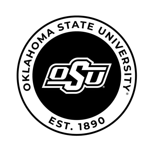 Oklahoma State Cowboys Officially Licensed Black Vinyl Decal Sticker White Backing