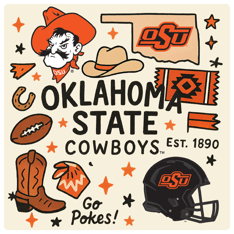 Oklahoma State Cowboys Medley Design Decorative Magnet or Sticker – Officially Licensed 3-Inch