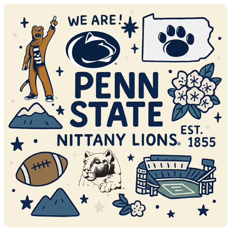 Penn State Nittany Lions Medley Design Decorative Magnet or Sticker – Officially Licensed 3-Inch