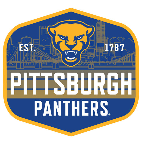 Pittsburgh Panthers Scenic Background Vinyl Sticker/Magnet - Officially Licensed 