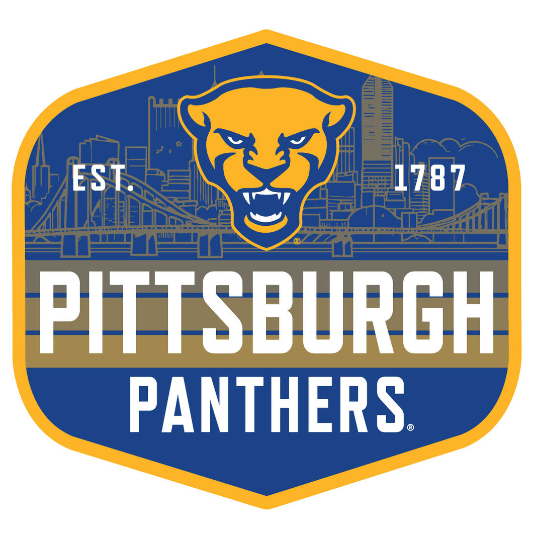 Pittsburgh Panthers Scenic Background Vinyl Sticker/Magnet - Officially Licensed 