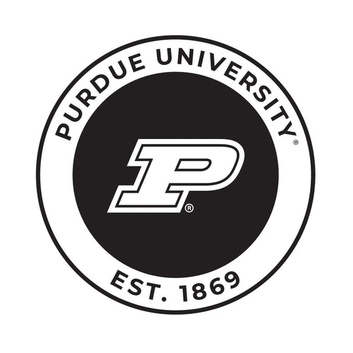 Purdue Boilermakers Officially Licensed Black Vinyl Decal Sticker White Backing