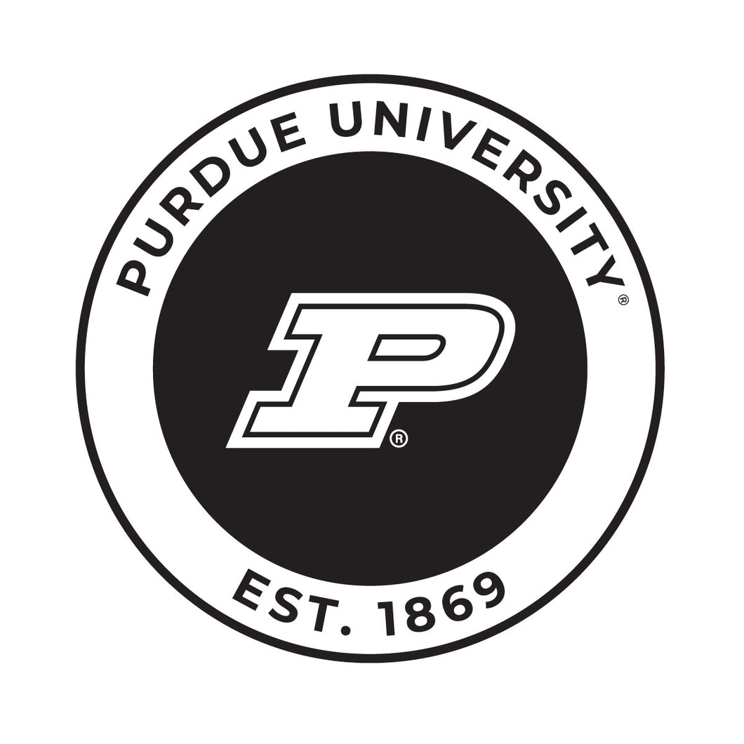 Purdue Boilermakers Officially Licensed Black Vinyl Decal Sticker White Backing